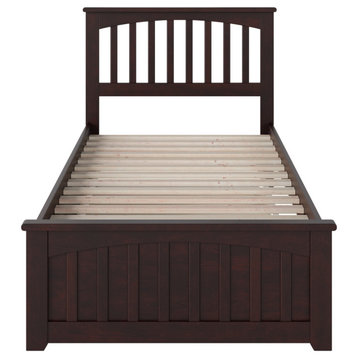 Mission Twin Extra Long Bed, Matching Footboard and Twin, Espresso