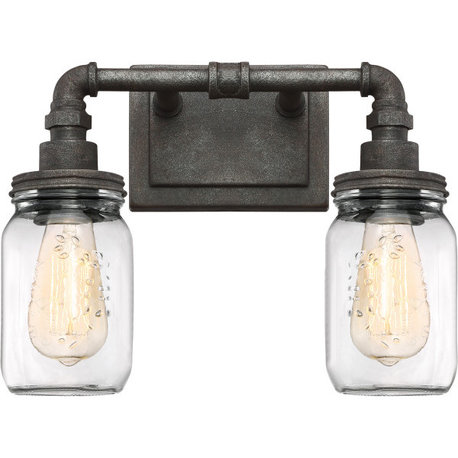 Quoizel SQR8602RK Squire 2 Light Bath Light - Rustic Black