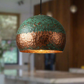 Verdigris Copper Dome Pendant Light
