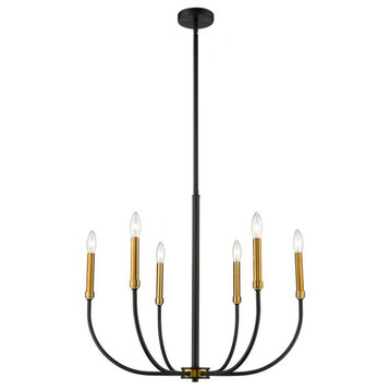 6 Light Chandelier In Transitional Style-106.25 Inches Tall and 26 Inches Wide
