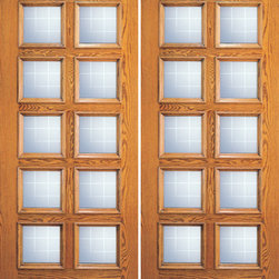Mahogany 10 Lite Exterior Double Door - Front Doors