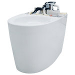 Toto - NEOREST 2Flush 1.0 or 0.8GPF Elong Toilet Bowl for AH & RH CW, CT989CUMFG#01 - The TOTO NEOREST Dual Flush 1.0 or 0.8 GPF Toilet Bowl Unit is designed for use with either the NEOREST RH or AH Integrated Bidet Seat and EWATER+ Top Unit. This TOTO NEOREST bowl features a sleek, skirted bowl, which makes for easier cleaning and provides a modern look. The CEFIONTECT ceramic glazing prohibits waste from sticking to the bowl minimizing the frequency of cleaning and helping reduce the amount of chemicals required to clean. The NEOREST bowl features an automatic flush that will begin as soon as you rise with the powerful flushing 1G TORNADO FLUSH system. The dual flush function effectively removes waste with only 1.0 or 0.8 gallons per flush. Designed with a backup manual flush override in case of power outages or if manual operation is needed. Universal Height and ADA Compliant allows for easier use regardless of mobility. Includes bowl unit only. For use only with separately sold NEOREST RH (SN998M) or AH (SN989M) Top Unit with Integrated Bidet Seat.