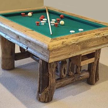 Rustic Log Bumper Pool Table