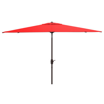 Safavieh Athens 6.5 x 10 Rectangle Umbrella, Red
