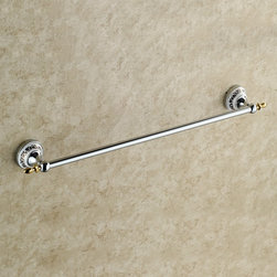 Modern Chrome Finish Solid Brass Slat Towel Bar TCB7801 - Bathroom Accessories