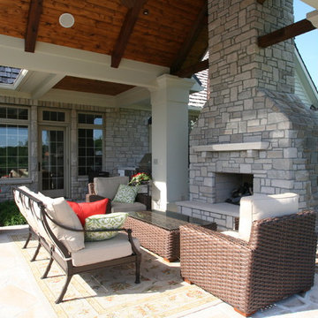 Pool Pavilion Fireplace