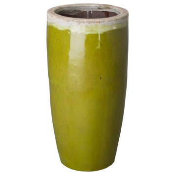 Tall Round Pot Lg  Reef/Lime 18X35.5"H