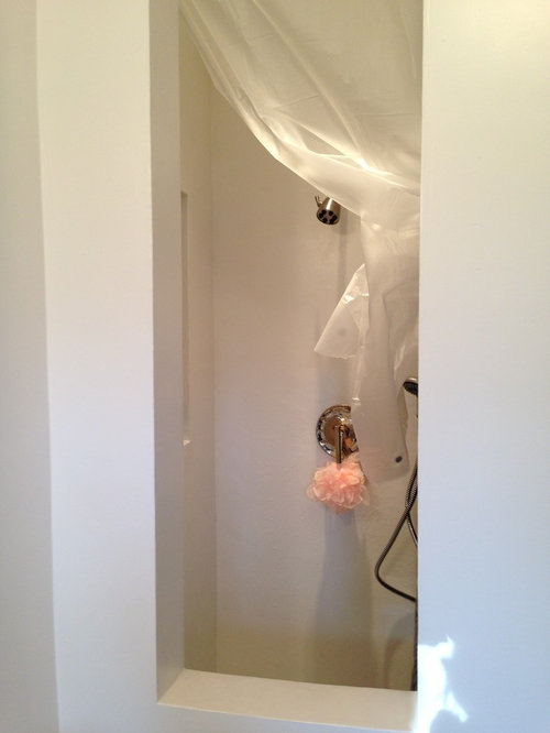 How to enclose the space in this shower?