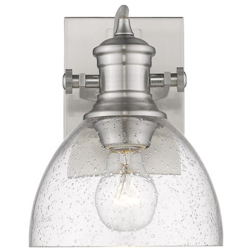 Golden Lighting 3118-BA1-SD Hines 1 Light 9" Tall Bathroom Sconce - Pewter