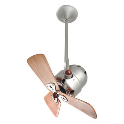 Bianca Direcional Brushed Nickel Single Ceiling Fan with Wood Blades - Ceiling Fans