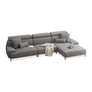 Lamp Gray 4-Person Corner Sofa With Chaise Longue on the Left 139x72.8x33.9