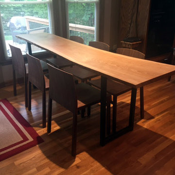 Leawood Live Edge Ash Table with walnut chairs