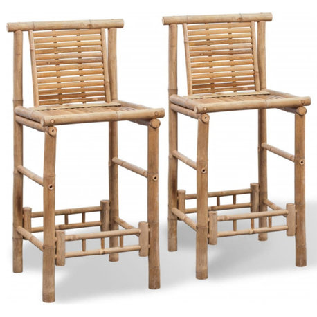 Vidaxl Bar Stools, Set of 2, Bamboo