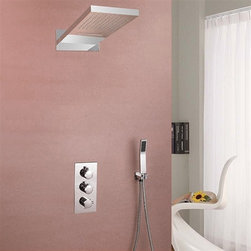 Romo 22" Contemporary RGB Multi Color Water Powered Led Shower Set - Showerheads And Body Sprays