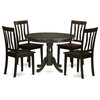 East West Furniture Hartland Wood 5-Piece Dining Set In Cappuccino HLAN5-CAP-W