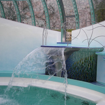 Schwimmbad, Mosaik und Metall Kunst