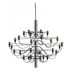 Black Pole White Light French Country Chandelier - Chandeliers