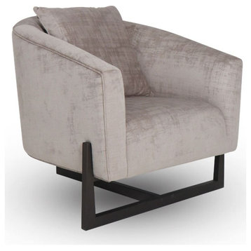 Modrest Forbis Contemporary Grey Fabric Accent Chair