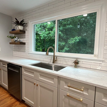 Large Kitchen Window & Floating Shelves