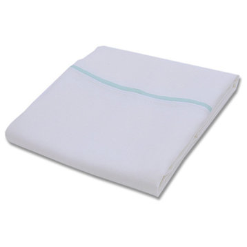 Duvet Cover White With Mint Piping Linen, White Mint, King