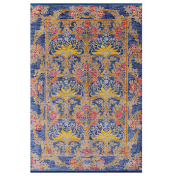 Hand-Knotted William Morris Wool Rug 6' 3" X 9' 4" - Q13357