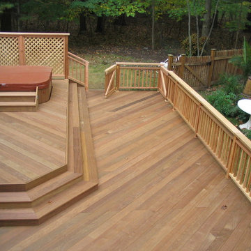 Basking Ridge Ipe and Cedar Deck with Hot Tub