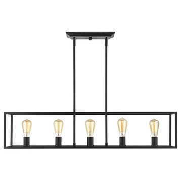 Wesson linear pendant in a smooth black finish