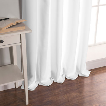 BANDTAB -Thermal Insulated Blackout Knotted Tab Curtain Set, White, 52" W X 63"