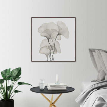 "Ginkgo Biloba Leaves" Floater Framed Painting Print on Canvas