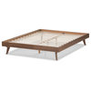 Jacob Mid-Century Modern Walnut Brown Solid Wood Bed Frame, Full