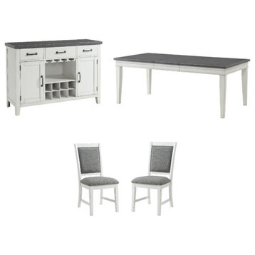 Home Square 4-Piece Set with Dining Table & Server & 2 Dining Chairs