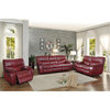 Lexicon Pecos Traditional Faux Leather Double Reclining Sofa in Red
