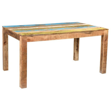 Timbergirl Suman Rustic Multicolor Dining Table, 30" Height X  X 60" Wide X 36"d
