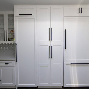 White Shaker Pantry and Wine Bar | Kitchen Remodel | Valley Glen