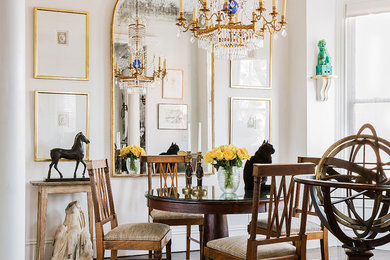 Dining room - small traditional dark wood floor dining room idea in Boston
