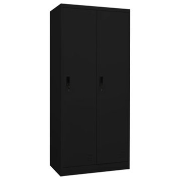 Vidaxl Wardrobe Black 31.5"x19.7"x70.9" Steel