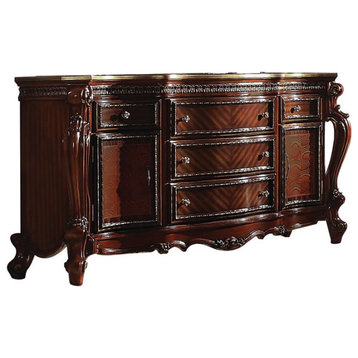 ACME Picardy 5-Drawer Wooden Dresser with 2 Doors in Cherry Oak