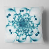 Typical Blue Snowy Fractal Flower Floral Throw Pillow, 18"x18"