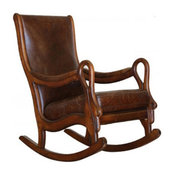 Distressed Leather Rocking Chair