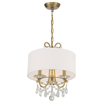 Crystorama 6623-VG-CL-MWP, 3-Light Chandelier, Vibrant Gold
