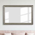 Frame My Mirror - Oxfordshire Framed Wall Mirror, Silver, 36" X 24" - Dramatic lines and a textured finish combine to make the Oxfordshire a bold contemporary frame choice for your mirror. The deep-set details give it depth to ensure this framed mirror is a standout.