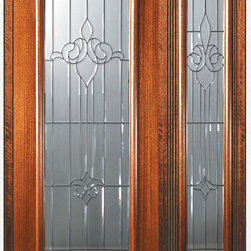 Prehung Side light Door 80 Wood Mahogany Arlington Full Lite Glass - Front Doors