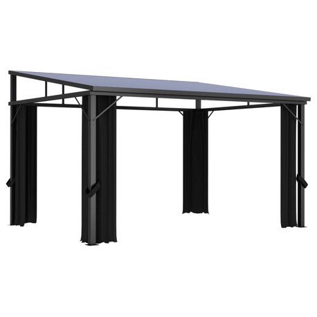 vidaXL Gazebo with Curtain Anthracite Garden Canopy Shelter Party Tent Marquee