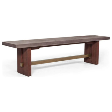 Cole Modern Concrete and Acacia Dining Bench