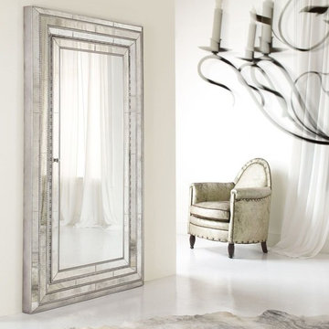 #HookerFurniture #Melange #Glamour #FloorMirror with #Storage in #Champagne