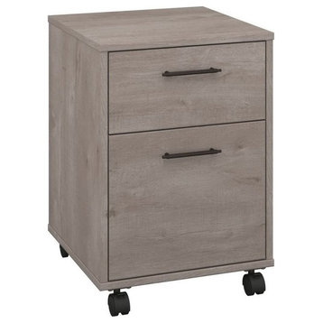Scranton & Co 2 Drawers Contemporary Wood Mobile Pedestal in Gray