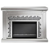 Coaster Contemporary Wood Rectangular Freestanding Fireplace in Silver