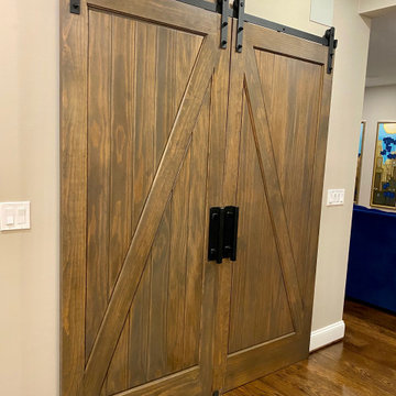 Pantry barn doors with custom paint/stain finish