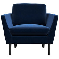 Jacinth Blue Velvet Armchair