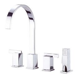 Danze Sirius&trade; Two Handle Kitchen Faucet with Spray - Kitchen Faucets